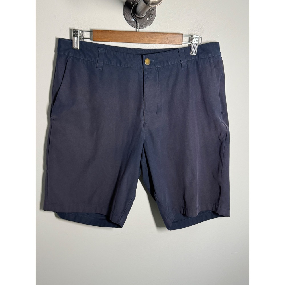 Lululemon Commission Shorts Mens 33 Navy Blue Chino Golf Walking 9 Inch Inseam